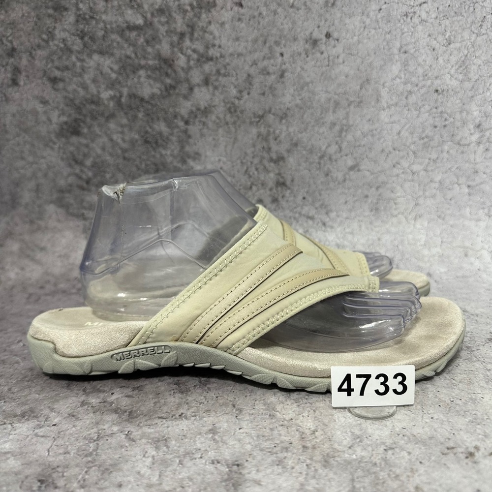 Merrell Terran Ari Wrap Sandals Womens 9 Silver Lining Beige Slides Comfort